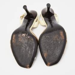 مملوكة مسبقًا Louis Vuitton Multicolor Patent And Canvas Slingback Sandals Size 37.5 