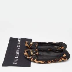 مملوكة مسبقًا Louis Vuitton Tricolor Leopard Print Calf Hair and Suede Tassel Scrunch Loafers Size 40