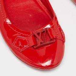مملوكة مسبقًا Louis Vuitton Red Patent Leather Oxford Ballet Flats Size 38