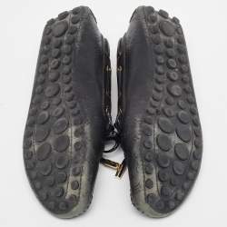 Pre Owned Louis Vuitton Black Leather Gloria Loafers Size 39