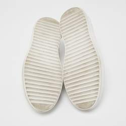 Louis Vuitton White Leather and Monogram Canvas Time Out Sneakers Size 39