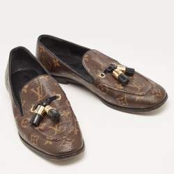 مملوكة مسبقًا Louis Vuitton Brown Monogram Canvas Society Loafers Size 38.5