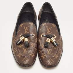 مملوكة مسبقًا Louis Vuitton Brown Monogram Canvas Society Loafers Size 38.5