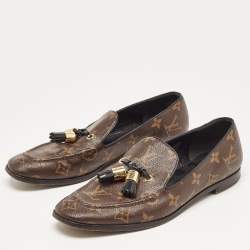 مملوكة مسبقًا Louis Vuitton Brown Monogram Canvas Society Loafers Size 38.5