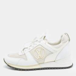 Louis Vuitton White Leather and Mesh Run Away Sneakers Size 35