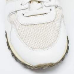 Louis Vuitton White Leather and Mesh Run Away Sneakers Size 35