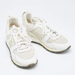 Louis Vuitton White Leather and Mesh Run Away Sneakers Size 35