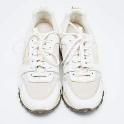 Louis Vuitton White Leather and Mesh Run Away Sneakers Size 35