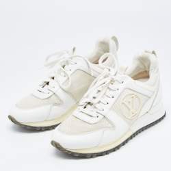 Louis Vuitton White Leather and Mesh Run Away Sneakers Size 35