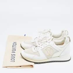 Louis Vuitton White Leather and Mesh Run Away Sneakers Size 35