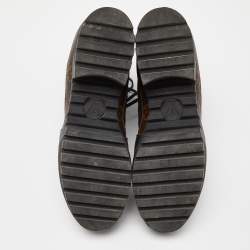Louis Vuitton Black Suede and Monogram Canvas Laureate Desert Boots Size 39.5