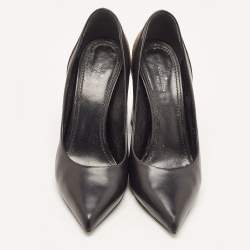 Pre Owned Louis Vuitton Black/Brown Monogram Canvas and Leather Matchmake Pumps Size 39.5