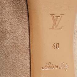 Louis Vuitton Beige Suede Criss Cross Peep Toe Platform Pumps Size 40