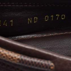 مملوكة مسبقًا Louis Vuitton Brown Damier Ebene Canvas and Leather Arizona Bow Loafers Size 41
