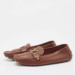 Pre Owned Louis Vuitton Brown Leather Monte Carlo Loafers Size 40