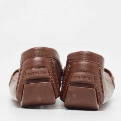 Pre Owned Louis Vuitton Brown Leather Monte Carlo Loafers Size 40