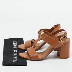 Louis Vuitton Brown Leather Bahiana Slingback Sandals Size 37