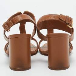 Louis Vuitton Brown Leather Bahiana Slingback Sandals Size 37