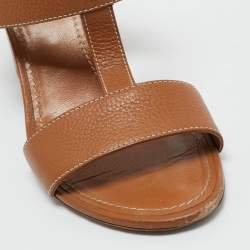 Louis Vuitton Brown Leather Bahiana Slingback Sandals Size 37