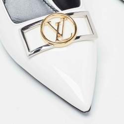 Louis Vuitton White Patent Leather Insider Slingback Pump Size 39.5
