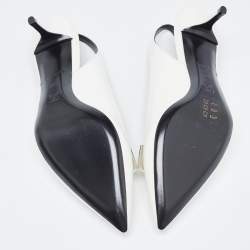 Louis Vuitton White Patent Leather Insider Slingback Pump Size 39.5