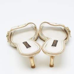 Louis Vuitton White Multicolore Monogram Canvas Slide Sandals Size 37