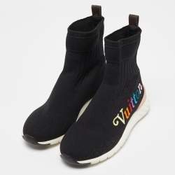 Pre Owned حذاء رياضي لوي فيتون أفتر جام قماش تريكو أسود بعنق طويل مقاس 37.5