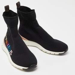 Pre Owned حذاء رياضي لوي فيتون أفتر جام قماش تريكو أسود بعنق طويل مقاس 37.5