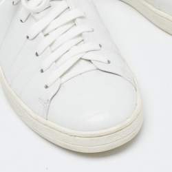 Louis Vuitton White Croc Embossed Leather Frontrow Sneakers Size 36.5