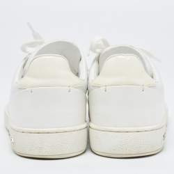 Louis Vuitton White Croc Embossed Leather Frontrow Sneakers Size 36.5