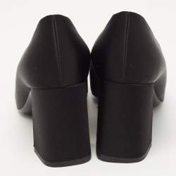 Pre Owned Louis Vuitton Black Satin Crystal Embellished Madeleine Pumps Size 37