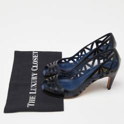 Pre Owned Louis vuitton Black Leather Strappy Pumps Size 35