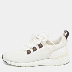 Louis Vuitton White Knit Fabric Aftergame Low Top Sneakers Size 39