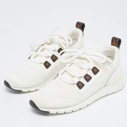 Louis Vuitton White Knit Fabric Aftergame Low Top Sneakers Size 39