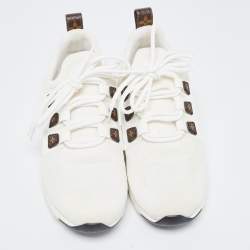 Louis Vuitton White Knit Fabric Aftergame Low Top Sneakers Size 39