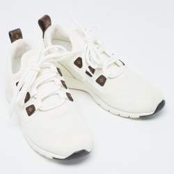 Louis Vuitton White Knit Fabric Aftergame Low Top Sneakers Size 39