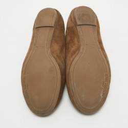 Louis Vuitton Brown Suede Dice Bow Ballet Flats Size 38