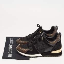 Louis Vuitton Brown/Black Monogram Canvas and Suede Run Away Sneakers Size 39