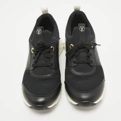 Louis Vuitton Black Mesh and Leather Trainer Sneakers Size 40