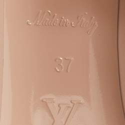 Pre Owned Louis Vuitton Beige Patent Leather Madeleine Square Toe Pumps Size 37