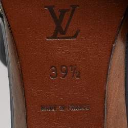 Louis Vuitton Beige/Black Monogram Canvas and Leather Slingback Sandals Size 39.5
