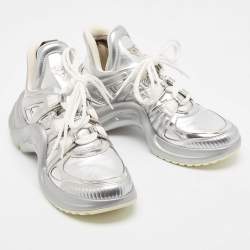 Louis Vuitton Silver Leather Archlight  Sneakers Size 40