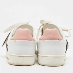 Louis Vuitton White/Brown Canvas and Leather Frontrow Sneakers Size 36.5
