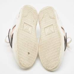 Louis Vuitton White/Brown Canvas and Leather Frontrow Sneakers Size 36.5