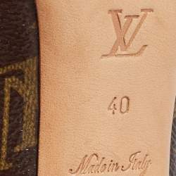 Pre Owned Louis Vuitton Brown Monogram Canvas Ritual Mary Jane Pumps Size 40