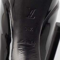 Louis Vuitton Black Patent Leather Peep Toe Platform Pumps Size 36.5