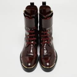 مملوكة مسبقًا Louis Vuitton Burgundy Patent Diplomacy Ranger Boots Size 40
