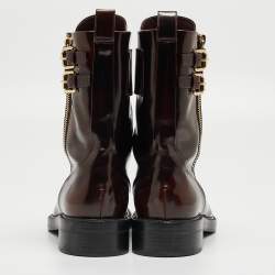 مملوكة مسبقًا Louis Vuitton Burgundy Patent Diplomacy Ranger Boots Size 40