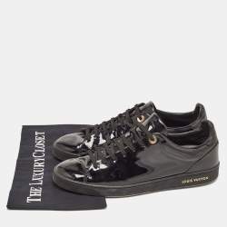 Louis Vuitton Black Patent and Leather Frontrow Sneakers Size 41