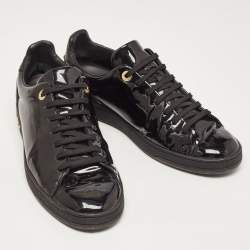 Louis Vuitton Black Patent and Leather Frontrow Sneakers Size 41